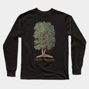 Tree Illustration and Quote for Earth Long Sleeve T-Shirt